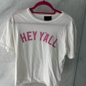 HEY Y'ALL Pink Graphic Short Sleeve Tee - Women